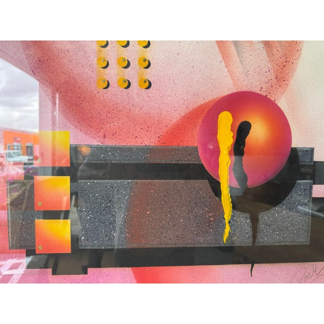 Purple 1980’s Aaron Powell “Environmental Landscapes” Geometric Abstract Painting – Signed For Sale - Image 8 of 12