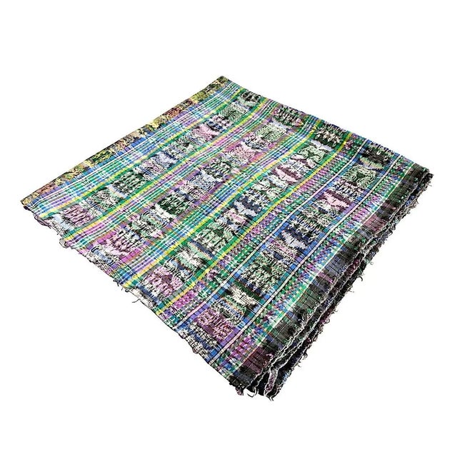 1980s Vintage Guatemalan Jaspe Ikat Cotton Textile, 4" Yards Long For Sale - Image 5 of 11