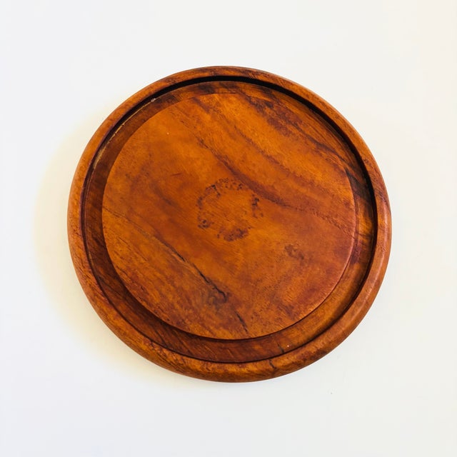 Wood Vintage Glass Cloche on Teak Base For Sale - Image 7 of 10