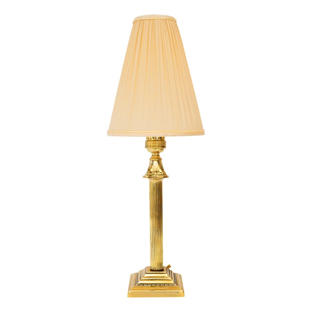 Art Deco Table Lamp with Fabric Shade, Vienna, Austria, 1920s For Sale