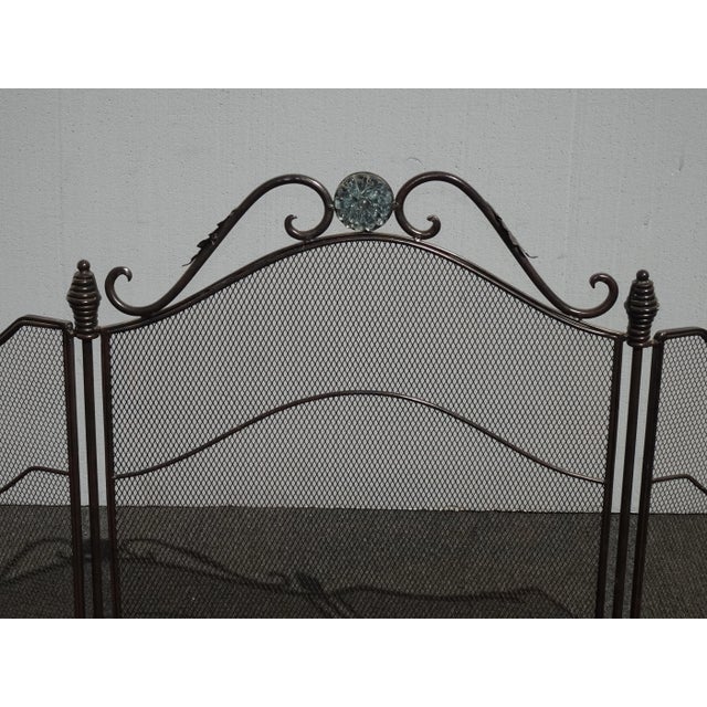 Vintage French Country Three Panel Black Fireplace Screen ~ Spanish Style For Sale - Image 12 of 13