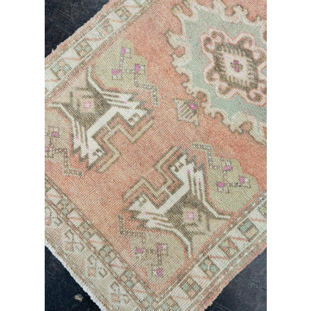Turkish Turkish Mini Rug Oriental Hand Knotted Vintage Rug 1'9" x 3'2" #16895 For Sale - Image 3 of 8