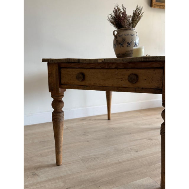 English Antique English Pine Farm Table For Sale - Image 3 of 6