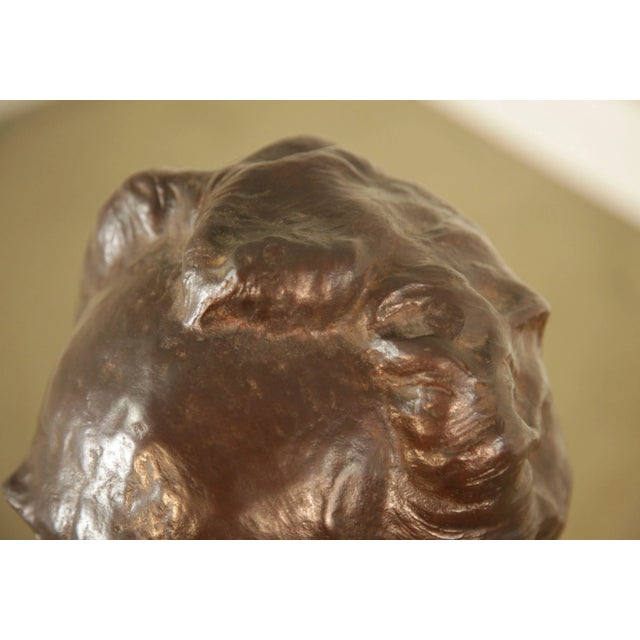 Lawrence Ludtke 1980's Bronze Bust Portrait For Sale - Image 11 of 13