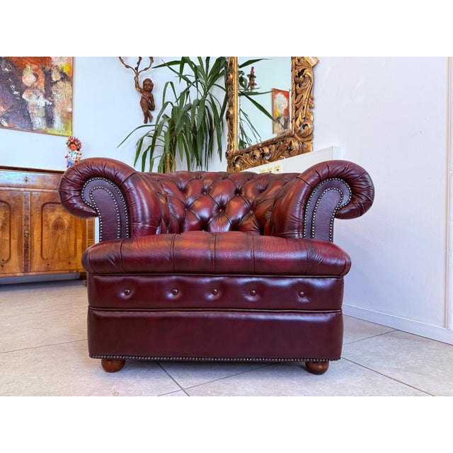 Genuine Leather Chesterfield Armchair Dimensions: Height x Width x Depth 2-seater sofa Height 78 x 109 x 97 x Seat height...
