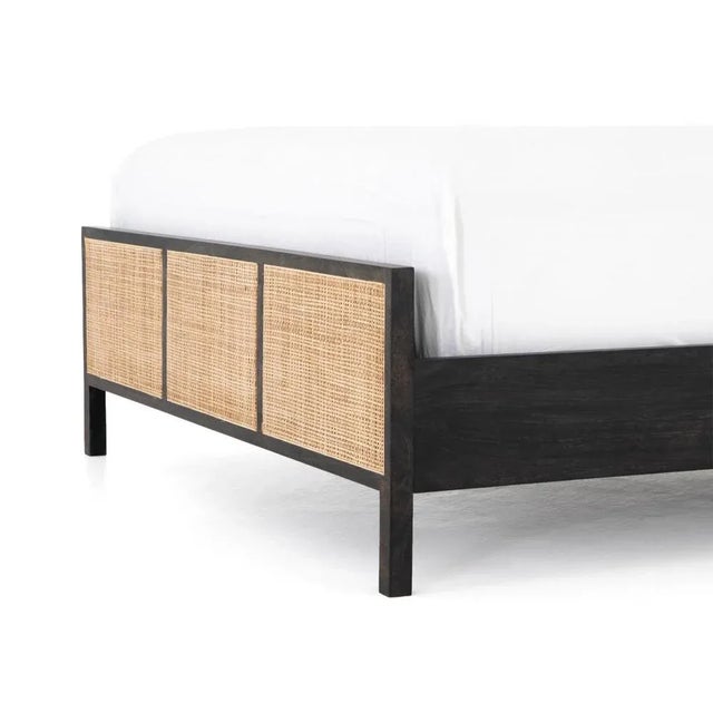 Four Hands Sydney Black Wood and Natural Cane King Bed For Sale - Image 9 of 13