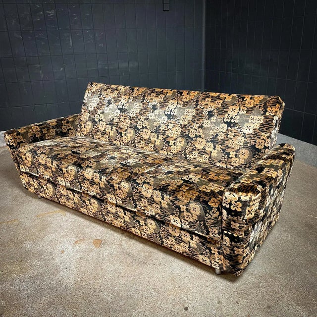 Textile Sofabed with Floral Fabric, 1970s For Sale - Image 7 of 7