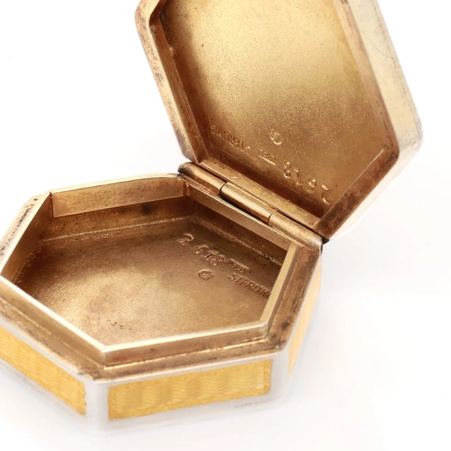 Antique Austrian Art Deco Guilloche Enamel & Sterling Silver Compact / Pill Box For Sale - Image 13 of 13