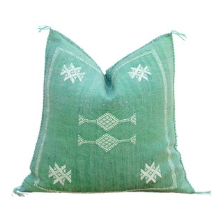 Sage Star Cactus Silk Moroccan Pillow For Sale