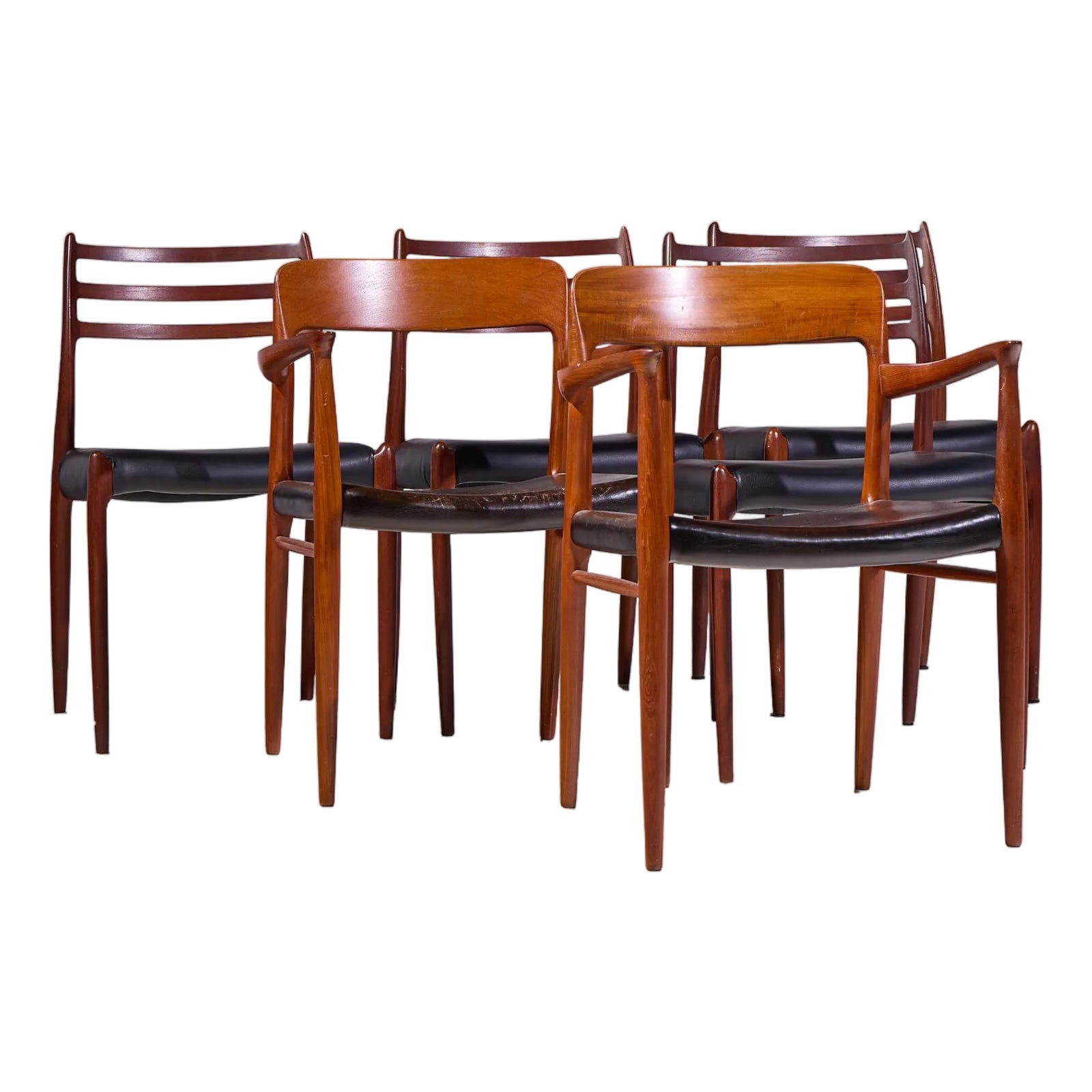 Niels Moller Models 75 and 78 Danish Teak Dining Chairs - Set of 6 ...