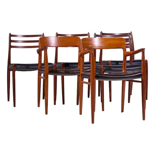 Niels Moller Models 75 and 78 Danish Teak Dining Chairs - Set of 6 For Sale