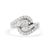 Haus of Brilliance 14K White Gold 1.00 Cttw Round and Baguette cut Diamond Swirl Cocktail Ring (H-I Color, SI2-I1 Clarity) - Ring Size 7 For Sale - Image 4 of 6