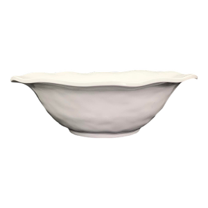 Late 20th Century Q Squared Ruffled White Melamine Round Serving Bowl