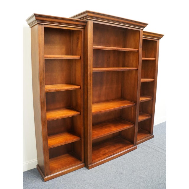 Hamilton Heritage Cherry Traditional Style 91" Triple Bookcase Wall