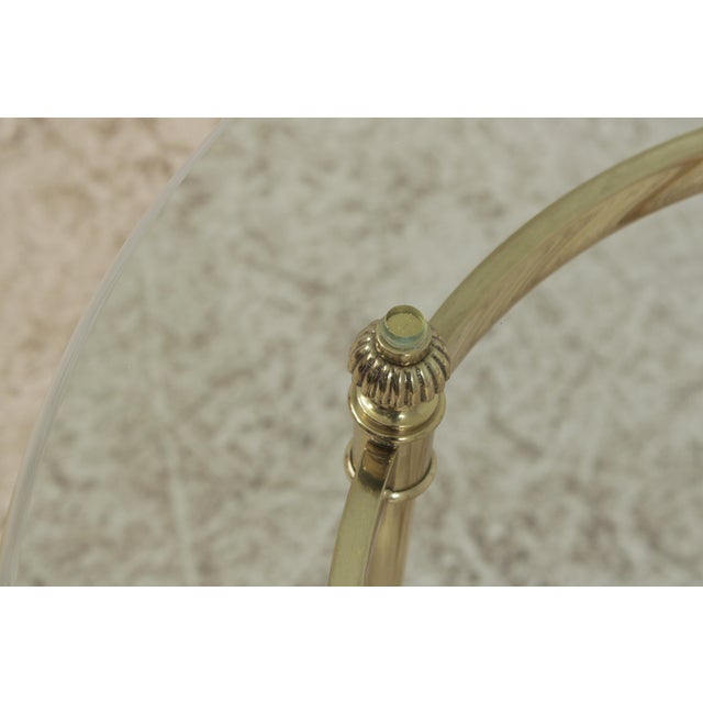 Pair of Brass & Glass Round End Tables For Sale In Philadelphia - Image 6 of 14