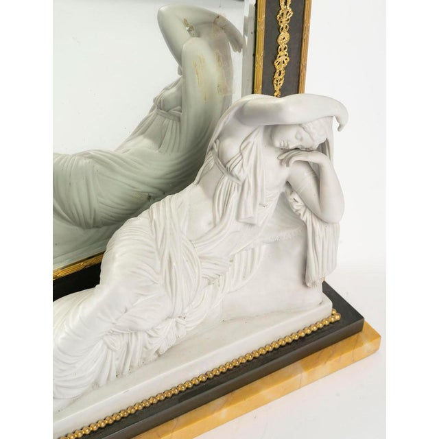 Traditional Empire Style Toilet Mirror in Cookie, Marble and Gilt Brass, 19th Century For Sale - Image 3 of 6