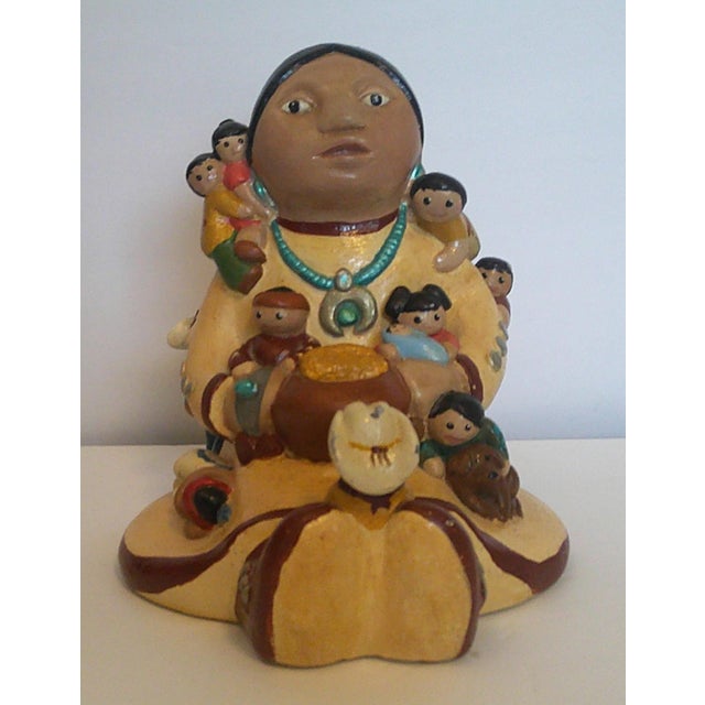 Vintage 1988 Cleo Teissedre Navajo Storyteller Southwestern Folk Art 12 Kids Dog Large 6" Very Good vintage condition, no...