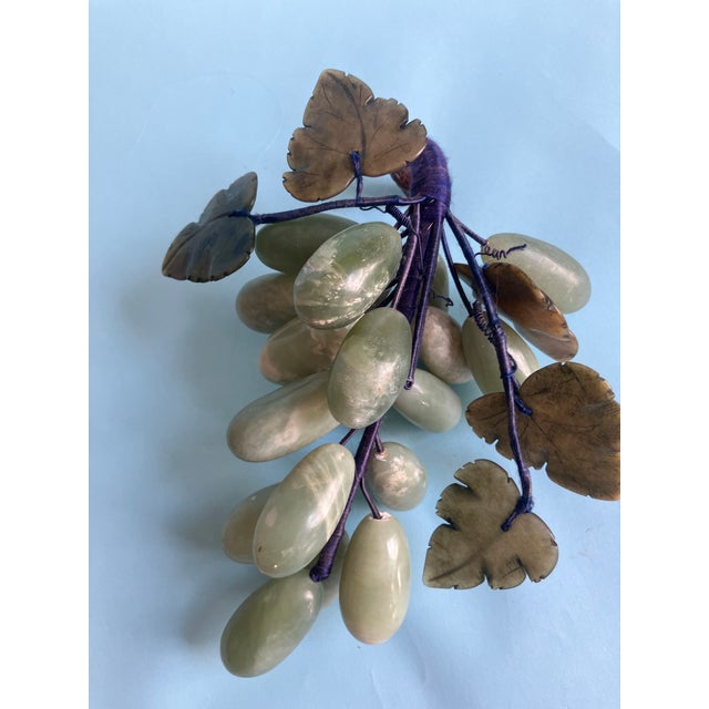 Stone Italian Variegated Light Moss Green Bunch of Marble Grapes For Sale - Image 7 of 11