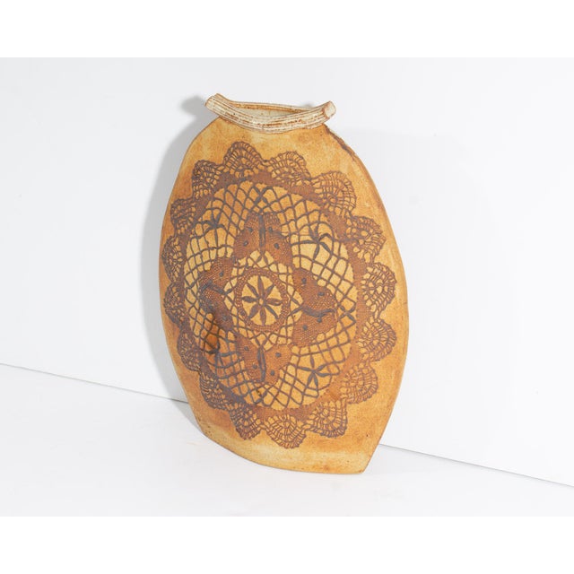 A 1980 studio pottery vase by the Irish ceramic artist Geoffrey Healy. Signed and dated to the underside, the vase has...