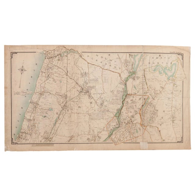 Antique Greenburgh, White Plains, Tarrytown, River Towns Ny Map For Sale In New York - Image 6 of 6