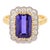 Contemporary Art Deco Style 2.36 Carat Tanzanite and Diamond Cluster Ring Size 5 For Sale