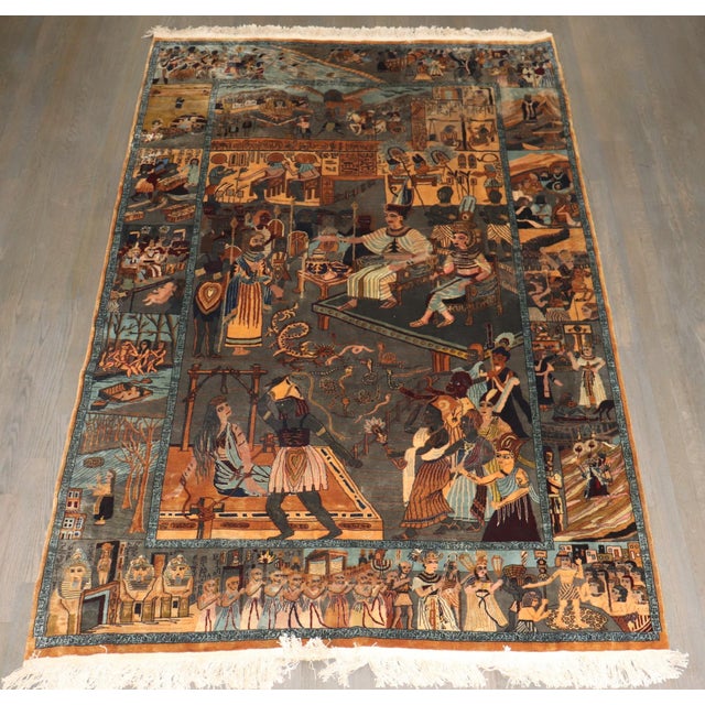 The central field depicts Joseph presented before Pharaoh and Zuleikha in Egypt, surrounded by guards, servants, and...