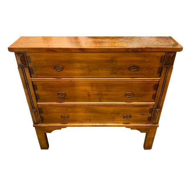 Rustic 18th C Style Primitive Pine Chest of Drawers W Exposed Dovetail Grooves For Sale - Image 3 of 5