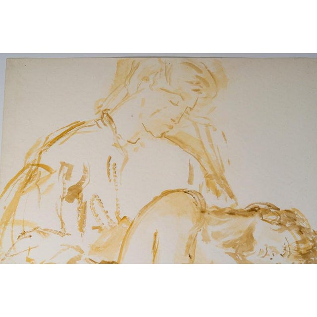2000 - 2009 Unknown, Depicting a Couple, 20th Century, Watercolour on Paper For Sale - Image 5 of 7