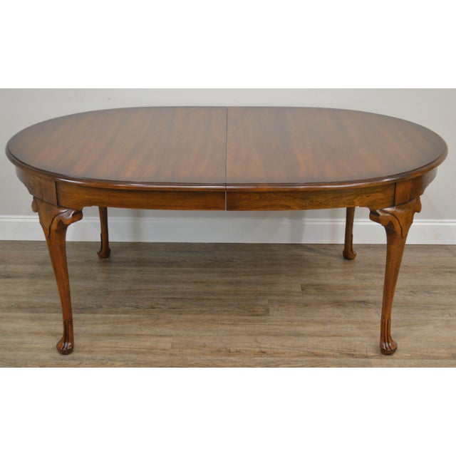 Statton Cherry Oxford Finish Oval Queen Anne Dining Table Chairish