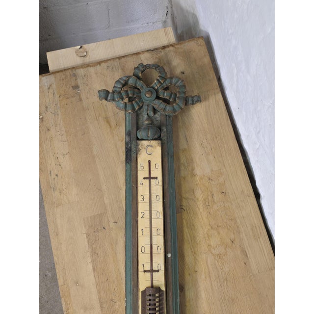 Green Louis XVI Directoire Style Lacquered Gilt Wood Thermometer, 18th-19th Century For Sale - Image 8 of 14