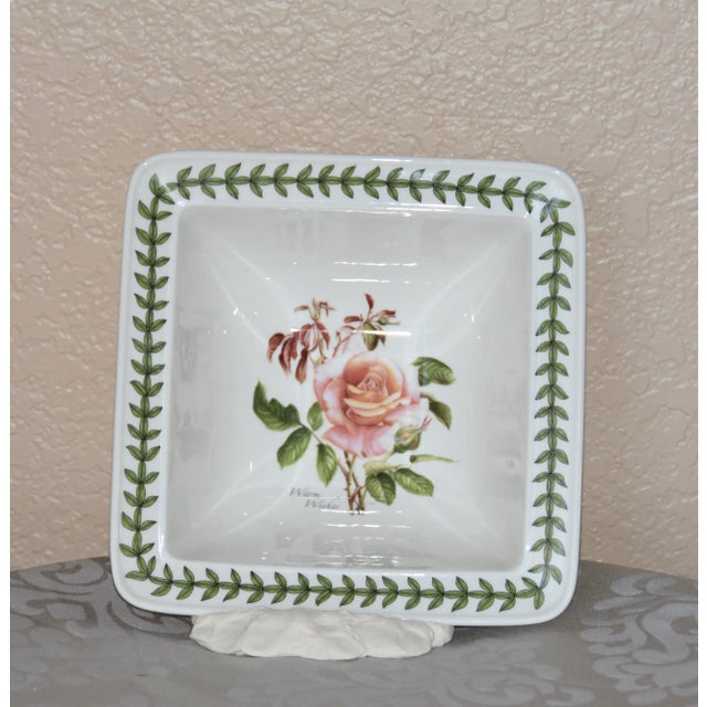 Shabby Chic Portmeirion Botanic Roses "Warm Wishes" Large Square Serving Bowl For Sale - Image 3 of 6