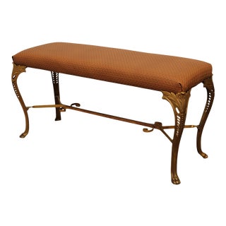 Antique Cast Iron Claw Foot Leather Seat Window Bench For Sale