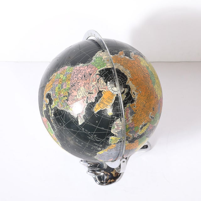 Art Deco Aviation Globe on Sculptural Airplane Base in Chrome For Sale - Image 14 of 14