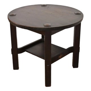 Miller Cabinet Co. Antique Mission Oak Arts & Crafts Center Table or Lamp Table, Circa 1910 For Sale