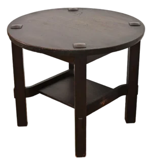 Miller Cabinet Co. Antique Mission Oak Arts & Crafts Center Table or Lamp Table, Circa 1910