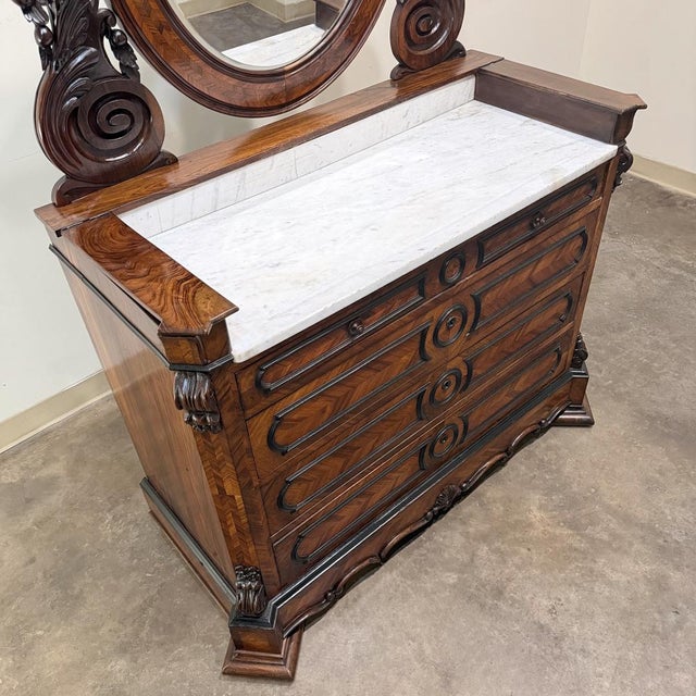 French Napoleon III Period Rosewood Commode ~ Vanity ~ Washstand For Sale - Image 10 of 18