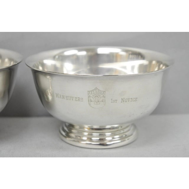 Traditional Vintage Sssc&bds Car Club Silver Plated Award Footed Nut Bowl Dish - a Pair For Sale - Image 3 of 14