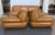 Vintage Cognac Leather Sofa and Armchairs by Sapporo for Mobil Girgi, Italy, 1970s, Set of 3 For Sale - Image 11 of 14