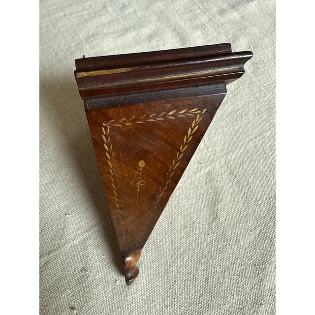 Mid 20th Century Pair of Vintage Italian Wall Bracket Shelves With Hand Painted Gold Decoration — Neoclassical Carved Wood Corbels, Maker's Mark, Mid-Century Italian For Sale - Image 5 of 14