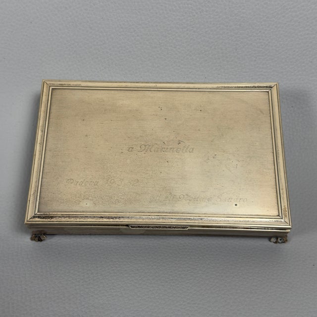 800 Silver Wooden Jewelry Box with Feet, 1982 For Sale - Image 6 of 12