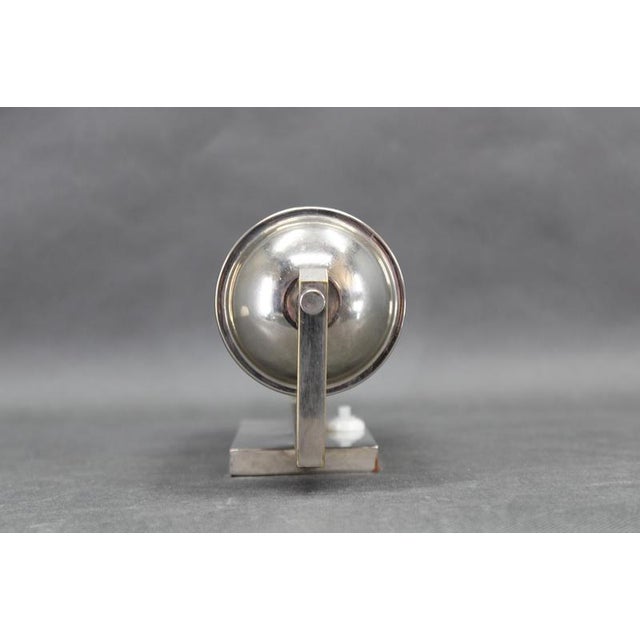 Art Deco Adjustable Wall Light in Nickel and Milk Glass, Czechoslovakia, 1930s For Sale - Image 4 of 9