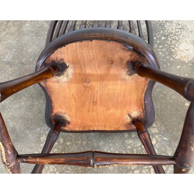 Antique Windsor Style Spindle Wood Chair For Sale - Image 12 of 12
