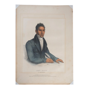 John Ridge, a Cherokee Indian & Interpreter Lithograph With Applied Watercolor by Charles Bird King