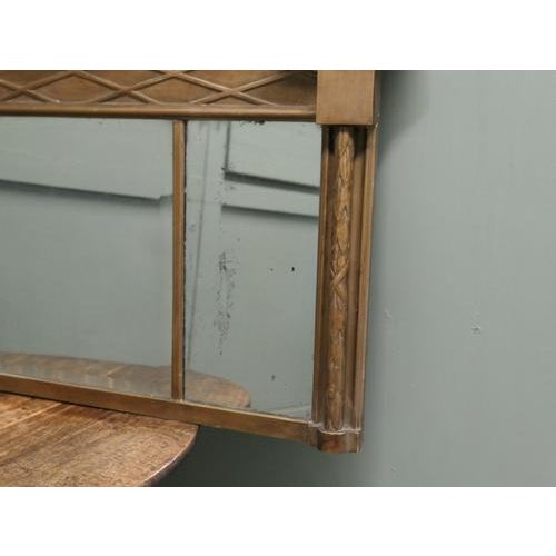 Regency Triple Plate Gilt Mirror for Over Mantle For Sale - Image 6 of 8