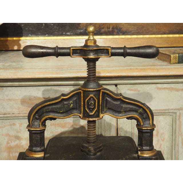 19th Century French Cast Iron Book Press on Wooden Stand For Sale - Image 16 of 18