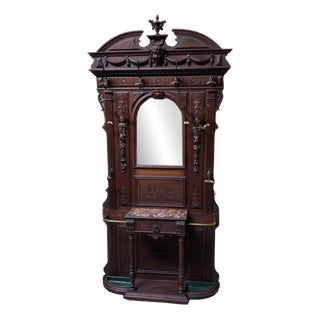 Antique Neo-Renaissance Wall Wardrobe, 1880 For Sale