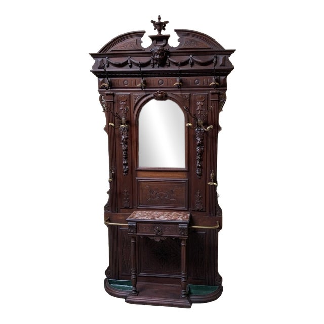Antique Neo-Renaissance Wall Wardrobe, 1880 For Sale