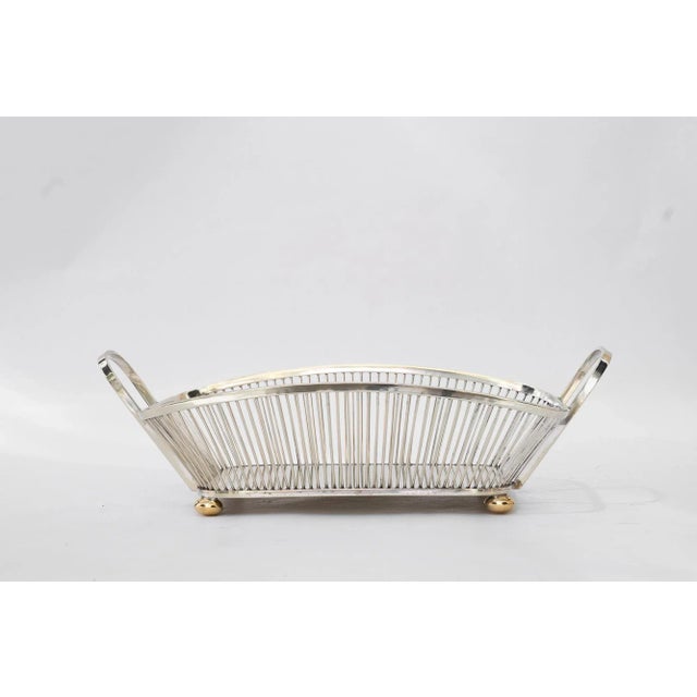 Silver Art Deco Bread Basket Alpaca, 1920s For Sale - Image 8 of 10