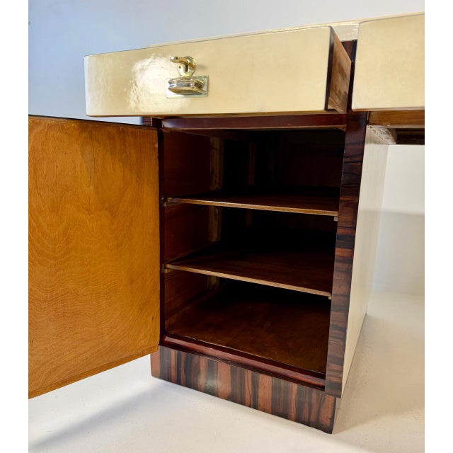 Italian Art Deco Parchment Desk by Osvaldo Borsani, 1940s For Sale - Image 11 of 18