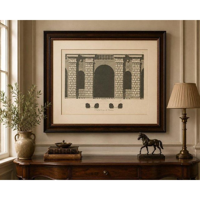 Louis-Pierre Baltard, Cour Des Fontaines, 1803, Copperplate Engraving For Sale - Image 4 of 10